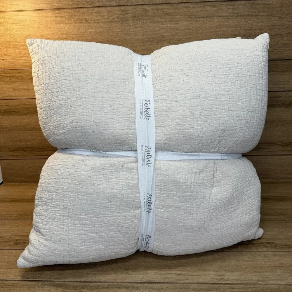 Piu Belle Eurosham Pillows 26x26 100% Cotton Made in Portugal - Set of 2 NEW
